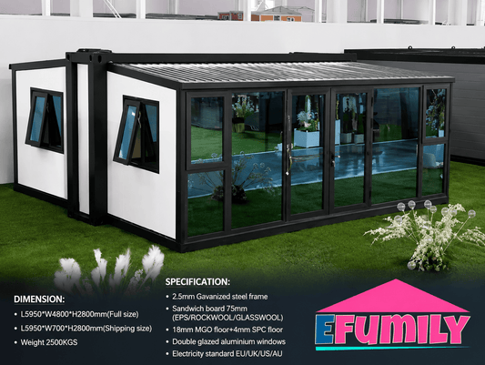 Modular Homes UK: SLM01 Expandable Modular Homes for Affordable Housing, Garden Offices and Backyard Living - Efumily International