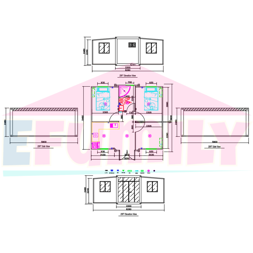 20FT Expandable Container House 1 - 4beds MOQ 2units/40HC - Efumily International